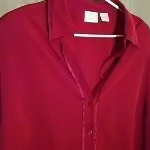 BUY ONE GET ONE FREE !! New Ladies Long Sleeve Ruby Red Blouse !